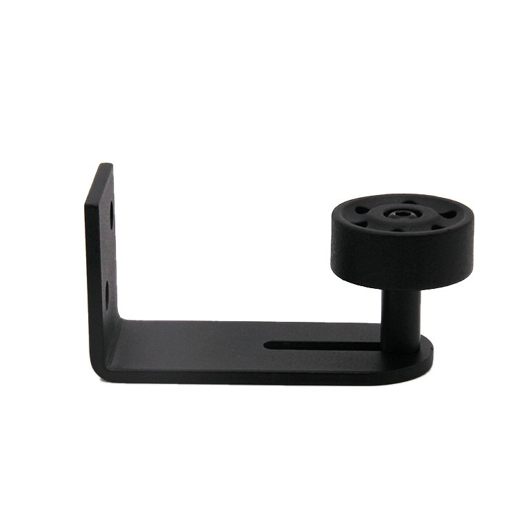 Black Barn Door Bottom Floor Guide Adjustable Roller Powder Coated Stay Roller