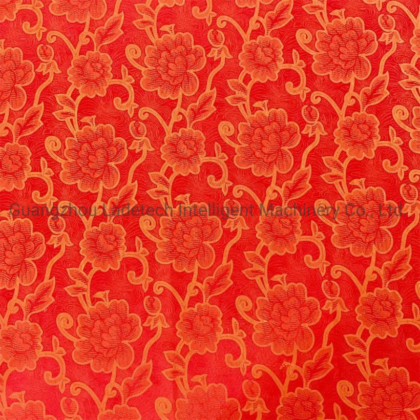 LDT-HXB07 Red Color 50-80 Grams Mattress Printed Polyester Tricot / Pongee Fabric