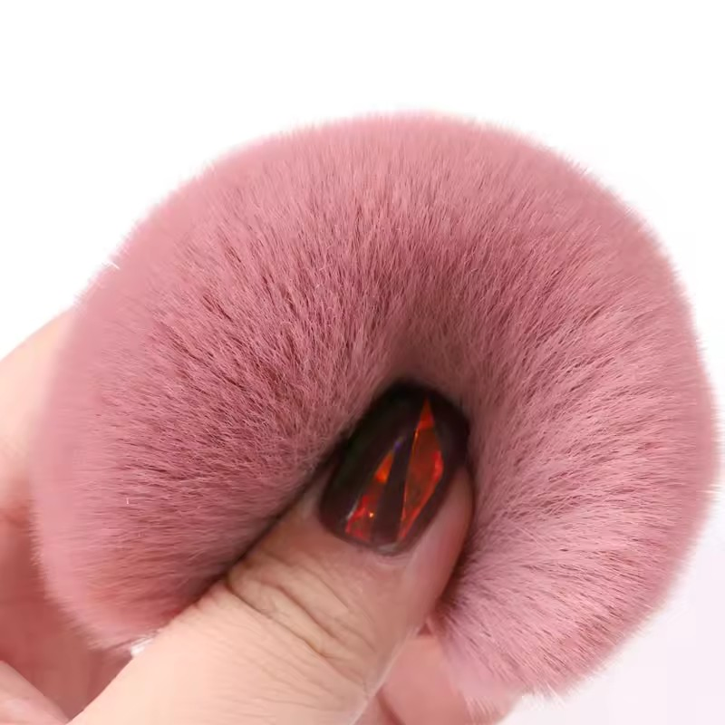 Popular Round Pink Color Nail Cleaner Brush Nail Art Dust Brush