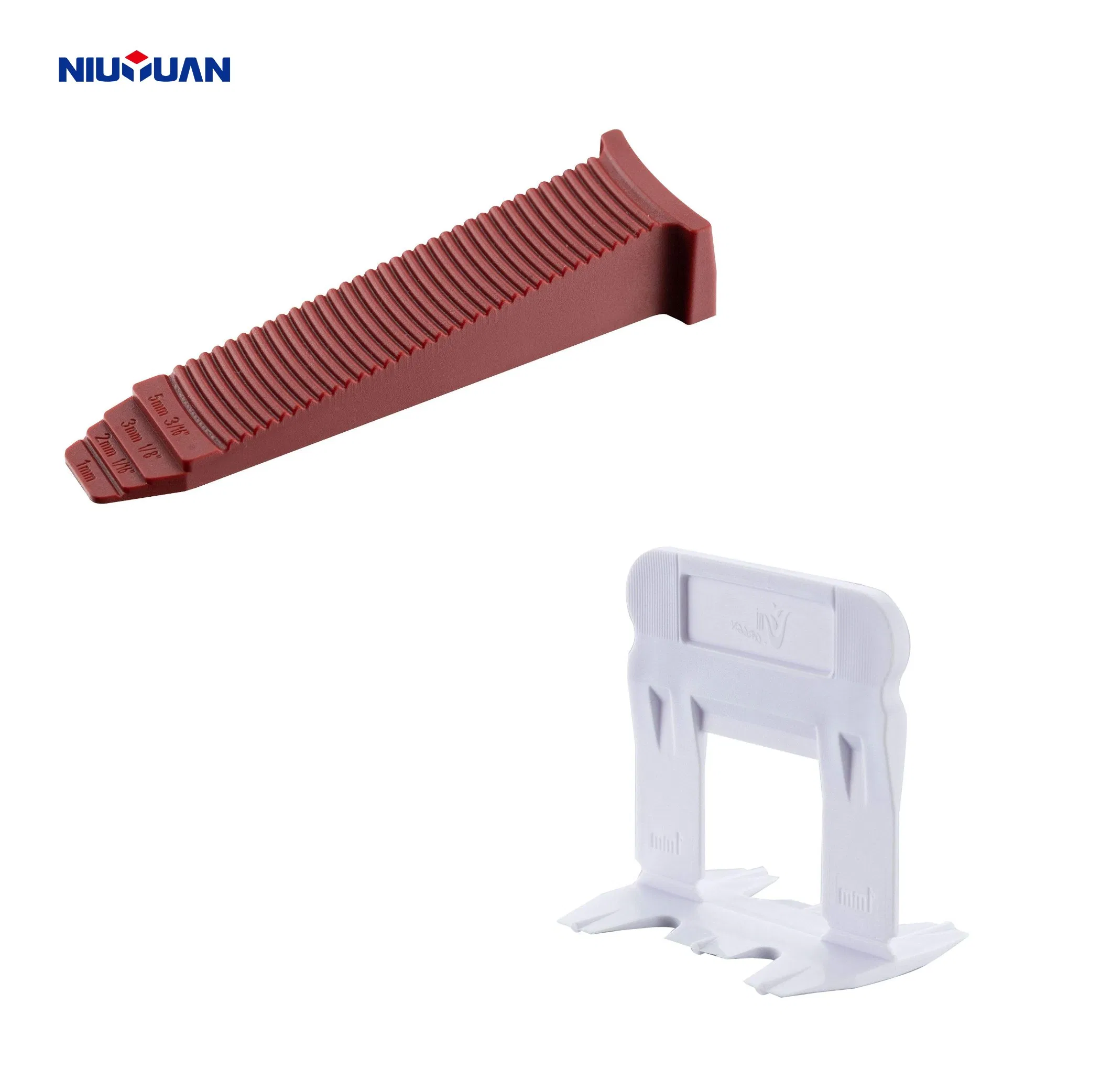 Plastic Tile Leveling System 100 Pieces Leveling Spacer Clips and 100 Pieces Reusable Wedges (1mm)