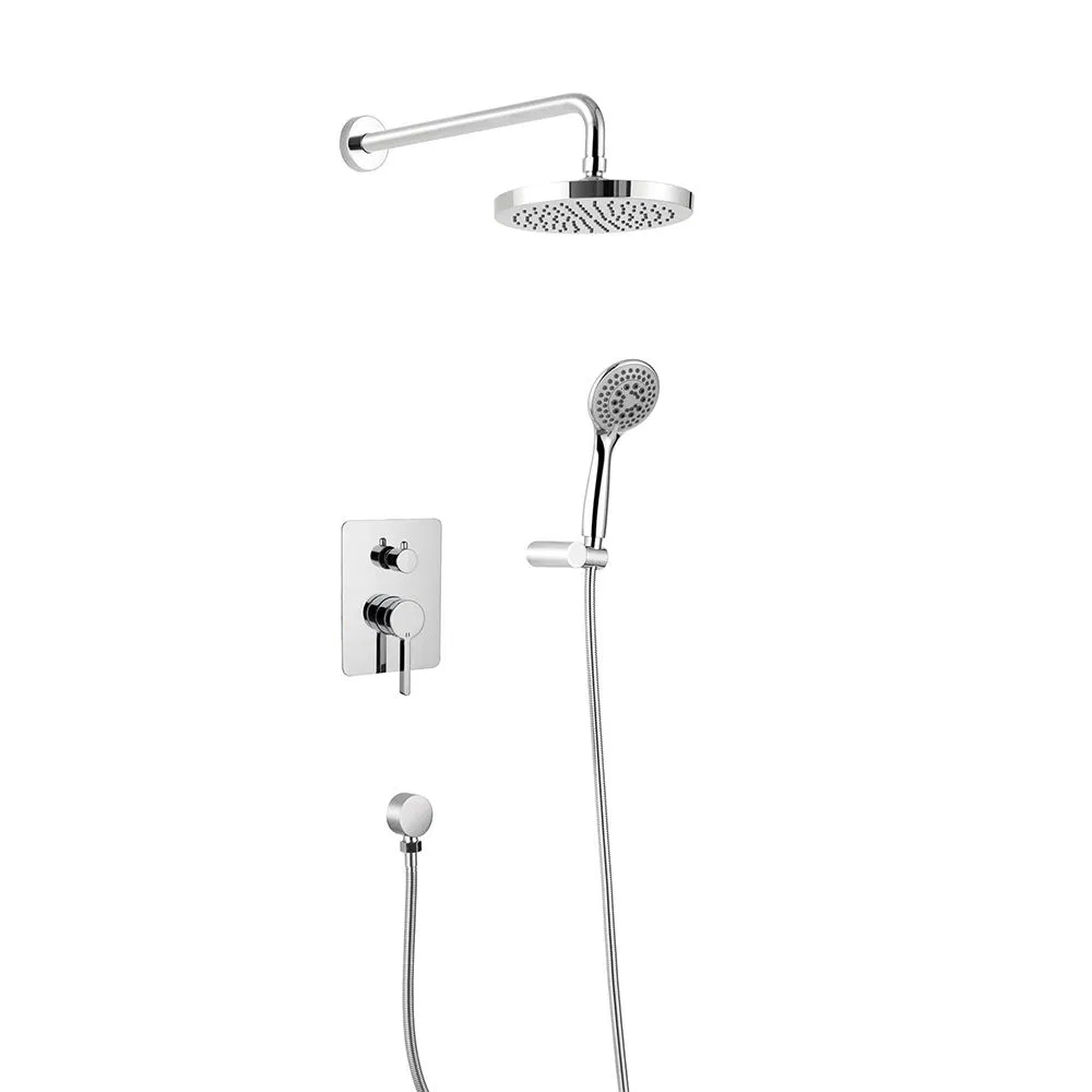 Kaiping Factory Brushed Gold Brass Concealed Shower Set Shower Mixer Set 2 Functions Shower Set