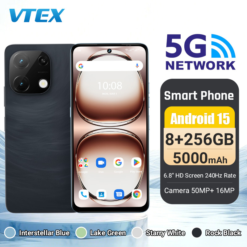 Смартфон Android 15 6.8" 8/256GB, 5000mAh, 50МП