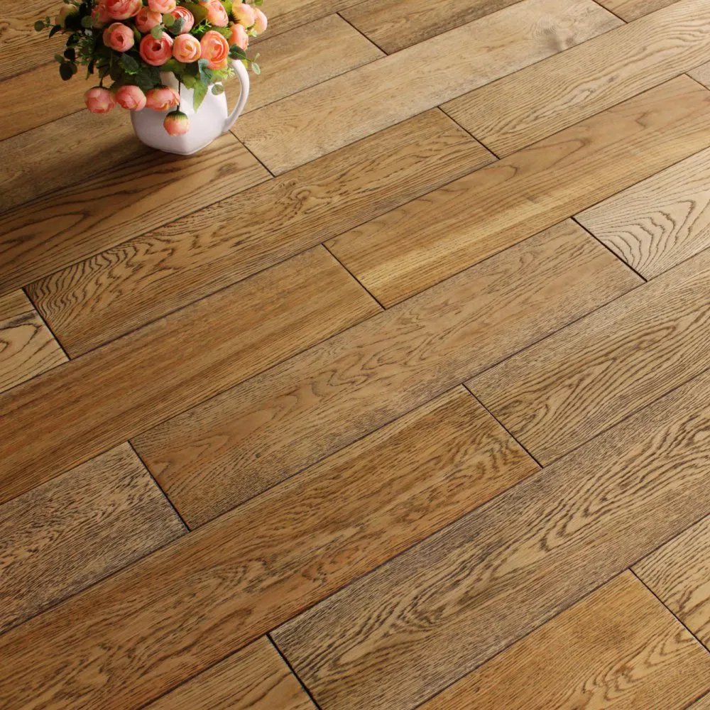 Red Oak Distressed Solid Wood Flooring Mocha