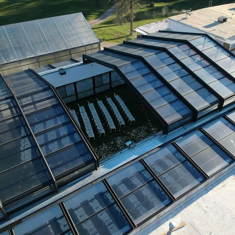 Smart Motorized Steel Retractable Roof Swimming Pools and Outdoor Areas Roof