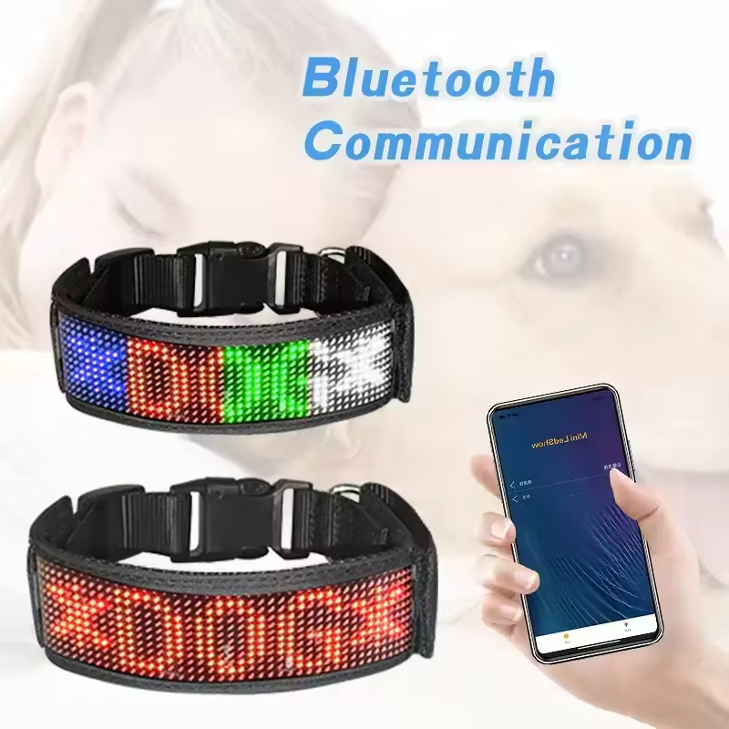 New Scrolling Message Small Medium Large Dogs Smart APP LED Band