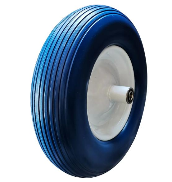 China Metal Rim Puncture Proof PU Foam Rubber Wheel 4.10/3.50-4