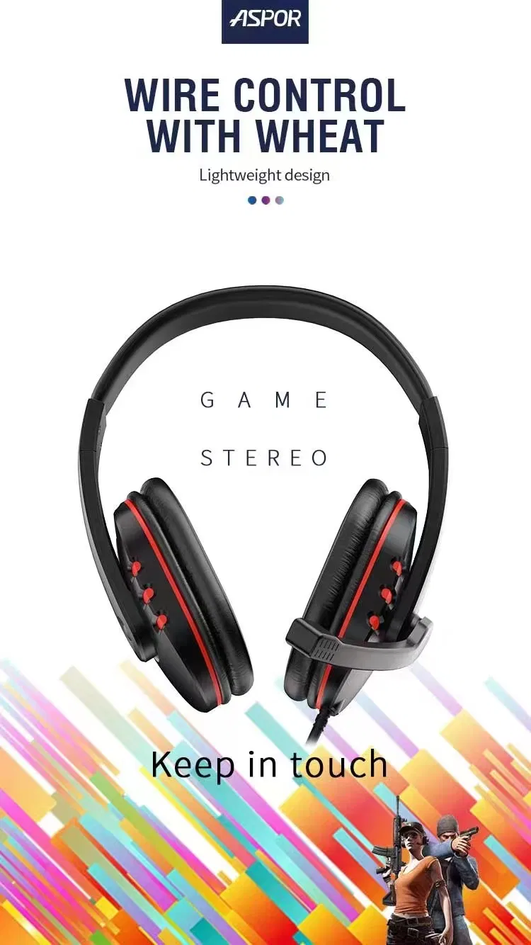 Игровые наушники ASPOR A216 с микрофоном