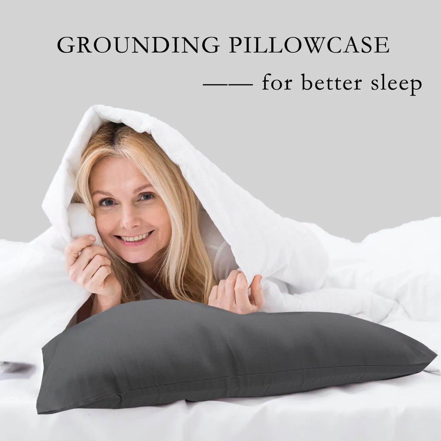 Grounding Pillowcase, with Sliver Fiber for Better Sleep, Pain Relief, Inflammation