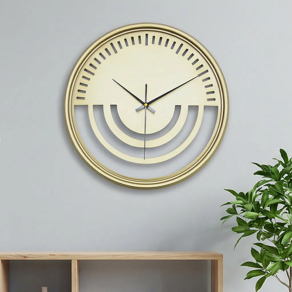 Dia 40/50/60cm Large Round Decorative Metal Wall Clock Silent Metal Wall Clock Home Decoration Promotion Gift Clock for Kitchen/Living /Bed Room--Hrt-57