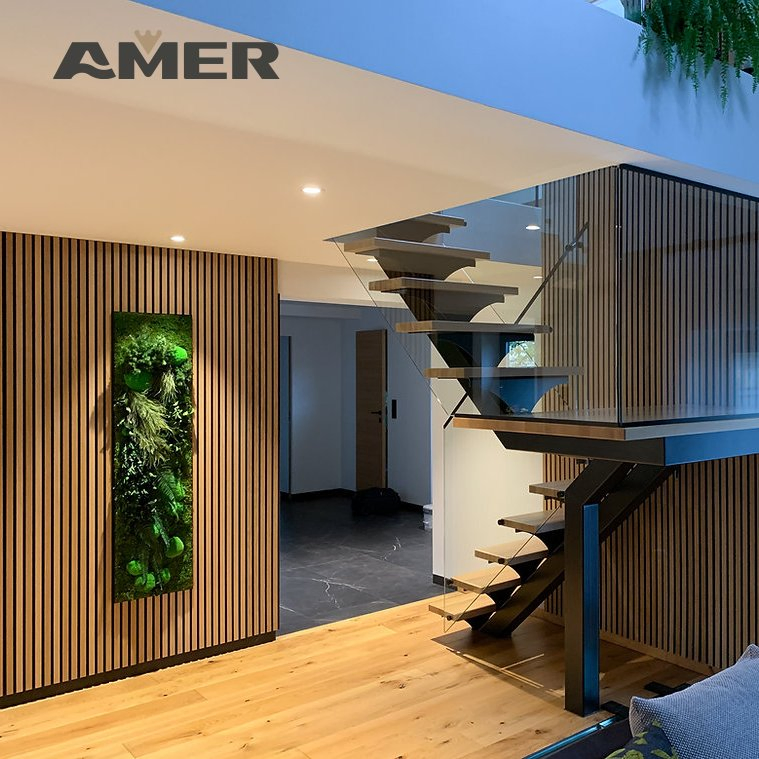 High Density Polyester Fiber 3D Model Design Others Wallpapers/Wall Panels Sound Proof Wood Slat Strips Wall Panels MDF