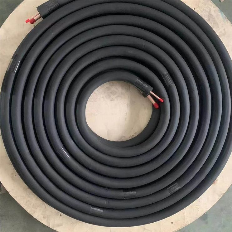 Black Rubber Copper Pair Coil Insulated Pipe for Mini Split Air Conditioner