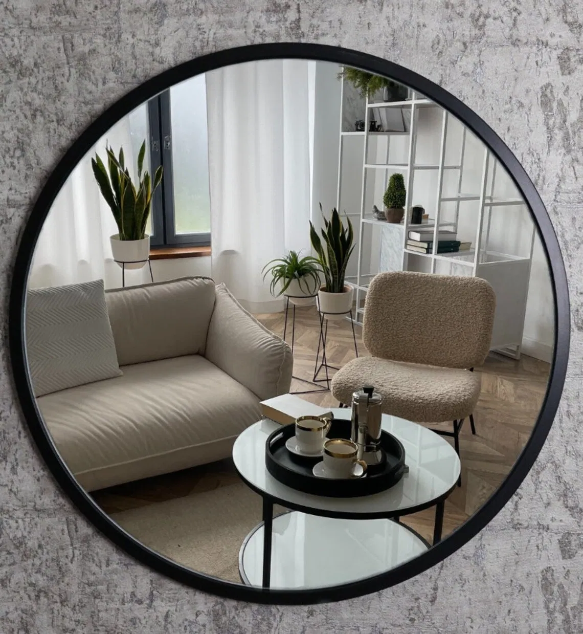 Round Metal Framed Wall Mirror (60cm / 70cm / 80cm / 90cm)