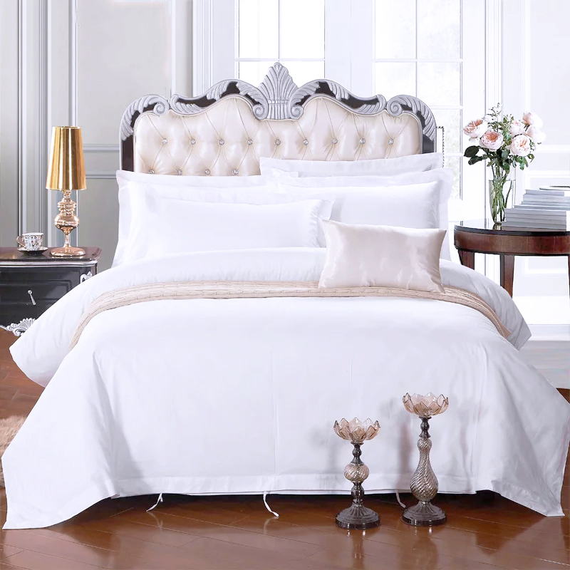 Jr017 Hotel Linen 250tc 100% Cotton Plain White Hotel Bed Sheet Set