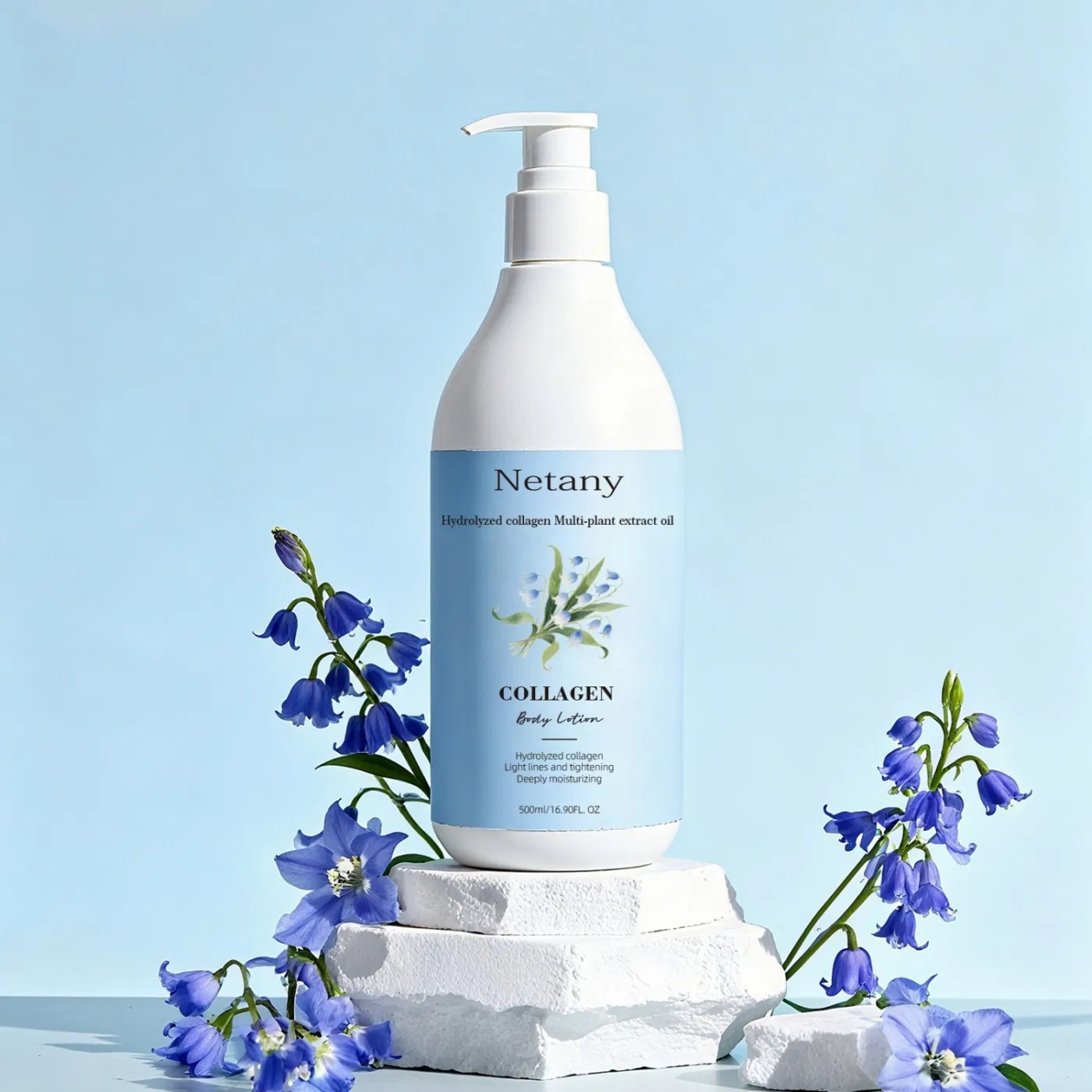 OEM/ODM Fragrance-Free Dry Skin Hyaluronic Acid Non-Greasy Turmeric Body Lotion Bottle