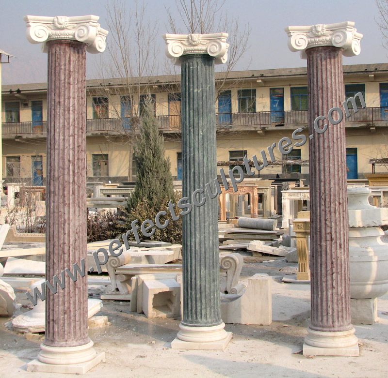 New Design Hot Sales Architectural Construction Decorative White Marble Building Gate Wedding Columns Pillars for Outdoor Garden Ornament (QCM164)
