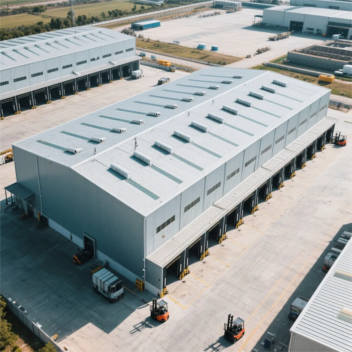 Blast-Resistant Steel Structure Workshop for Petrochemical Machinery Repair with Explosion-Proof Lighting Acid-Resistant Flooring Aisc ISO Certified