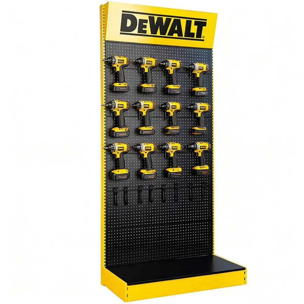 Space-Saving Floor-Standing Metal Tool Display Rack for Industrial Parks