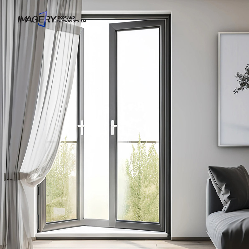 Алюминиевые распашные двери со стеклом