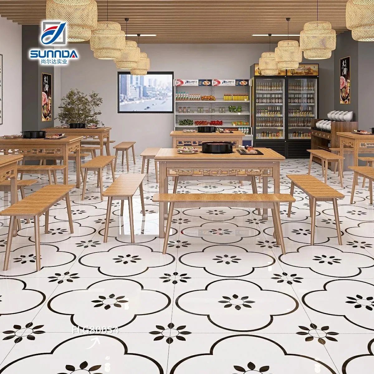 Foshan China Flower Art Designs Ceramic Wall and Floor Tile Kitchen and Bathroom Decoration