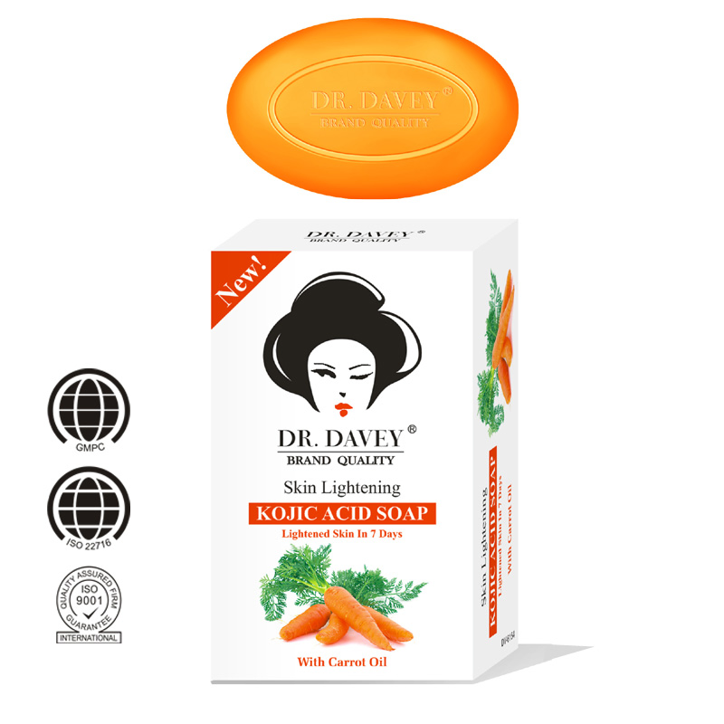 Dr. Davey Kojic Acid Skin and Face Soap Lightening Skin Within 7 Days with Carrot Oil