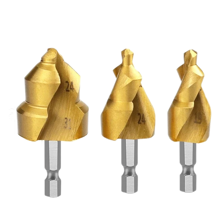 20/25/32 Hexagonal Shank Titanium Plated Spiral Flute PPR Lifting Stepped Drill Bit