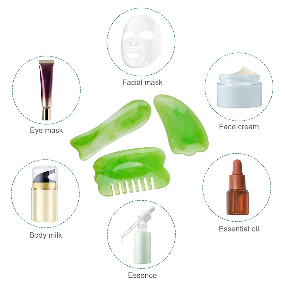 Body Scraping Plate Guasha Resin Facial Anti Aging Gua Sha Set