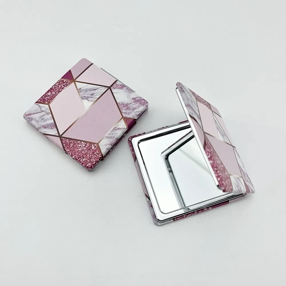 Customizable Tempered Glass Mirror Quiet Opening and Closing Portable Premium Compact Mirror