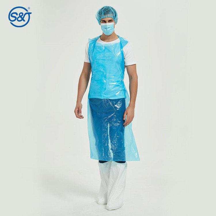 SJ Cleaning Disposable Plastic PE Apron Waterproof Plastic Disposable PE Apron Biodegradable Disposable Aprons