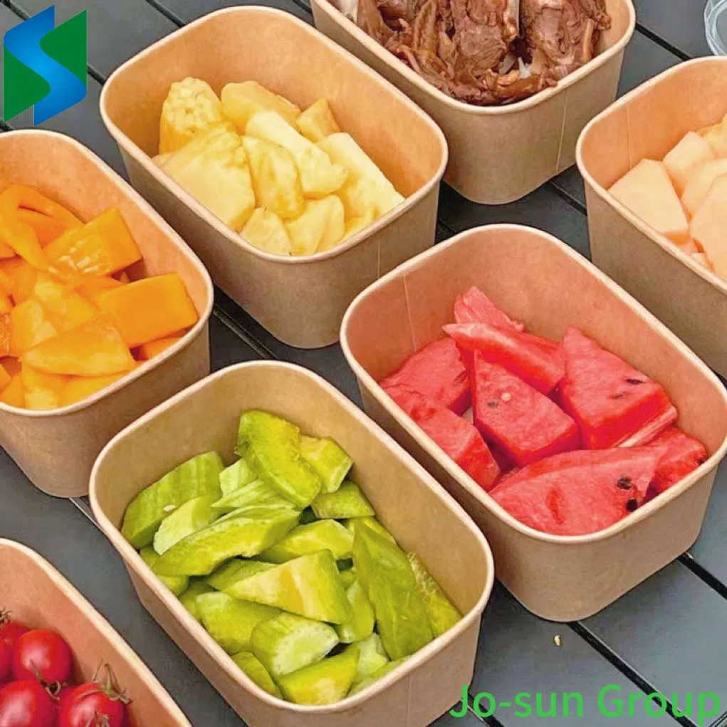 Custom Design 500 Ml Food Grade Takeaway Packaging Bowls Kraft Disposable Brown Paper Fruit Salad Bowl