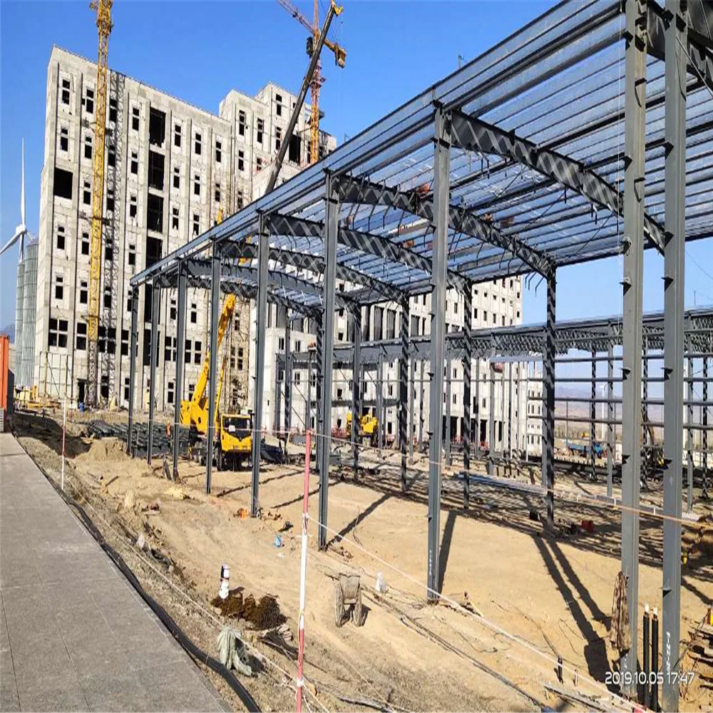 Prefabricated Warehouse Steel Structure Workshop Factory Prefabricated Hangar with Canopy Rainshed Awning