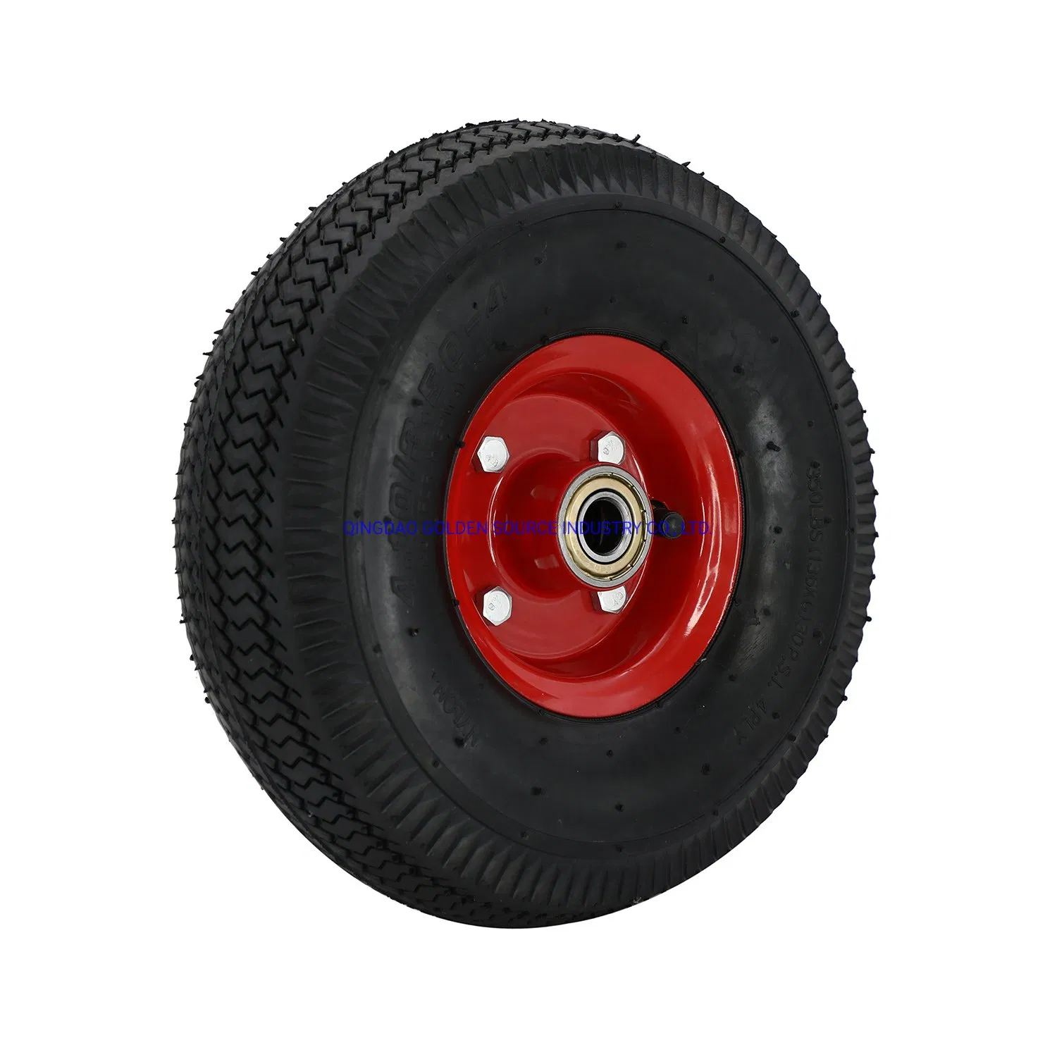 Heavy Duty Trolley Pneumatic Air Caster Solid Rubber Flat Free Wheel 10"*3.50-4