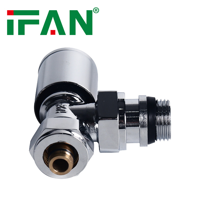 Ifan ASTM A312 Chrome Plated Brass Radiator Valve 1/2'' Radiator Angle Valve Slivery Radiator Valve