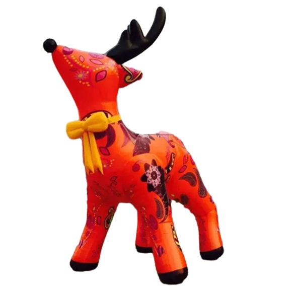 Personalized Christmas Character Model White Inflatable Reindeer 5m Winter Cartoon Animal Mascot Blow up Deer Balloon for Yard