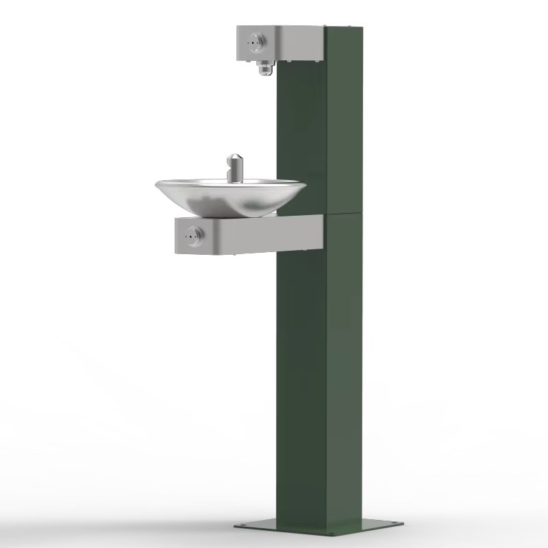 Outdoor Drinking Fountain with Bottle Filling Station