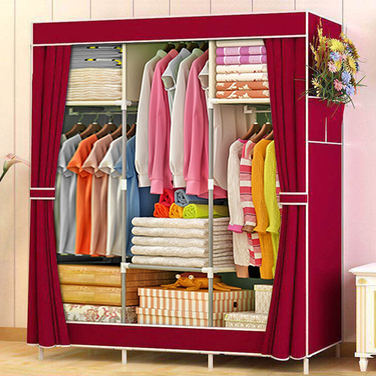 Steel Pipe Clothing Wardrobe Home Furniture Bedroom Storage Locker Furniture Closet Kids Cabinet