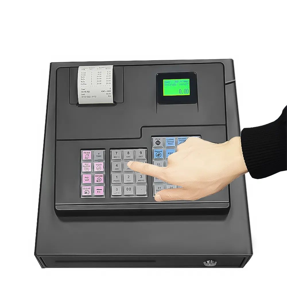 Desktop POS Terminal Electronic Cash Register with 38 Keys for Restaurant Sale ECR600