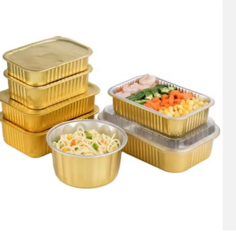 2026 Aluminum Foil Container Gold Lunch Box Tray
