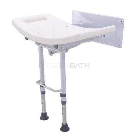 Ortonbath Medical Use Good Quality Anti-Skidding Bath Chair Bathroom Widened Shower Seat with Armrest and Support Leg for Elder People