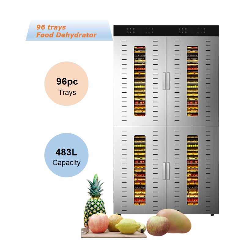 Fruits Veggies Meat Dog Treats Dryer Touch Control 96trays Commercial Food Dehydrator