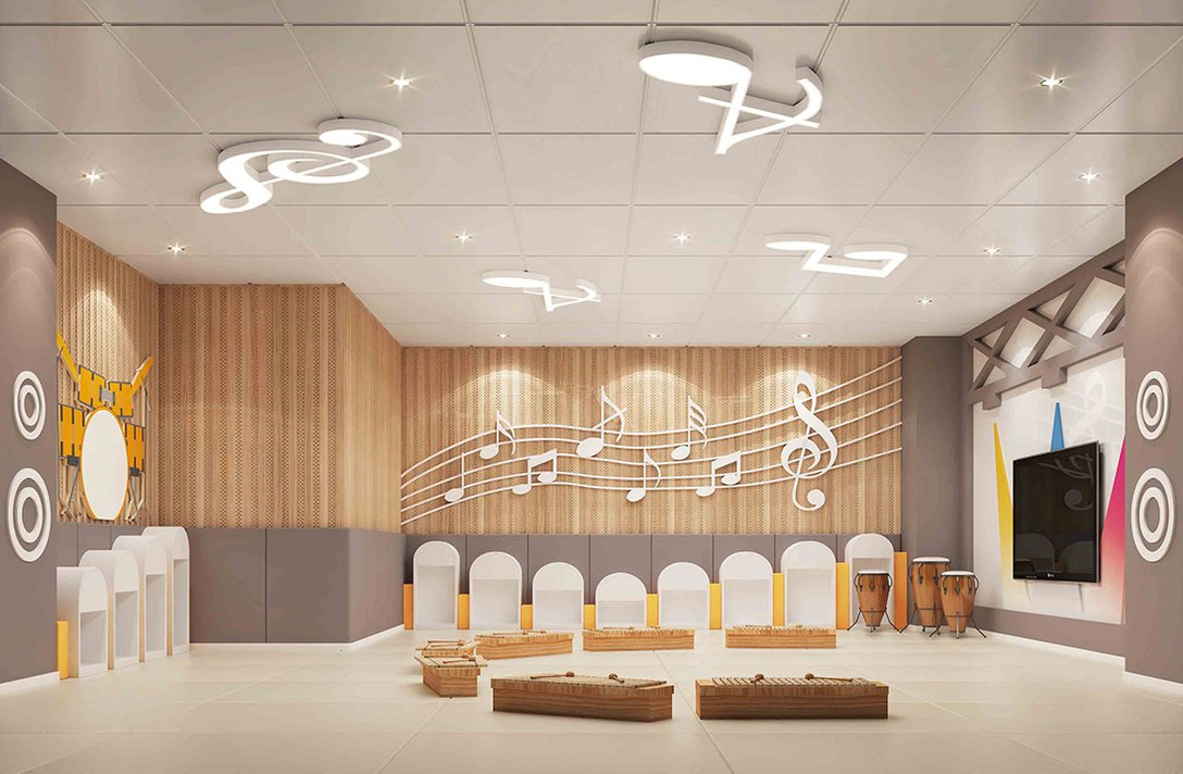 Panovf Factory Non-Combustible Sound Absorbing Materials Fiberglass Acoustic Insulation False Ceiling Board for Classroom/School