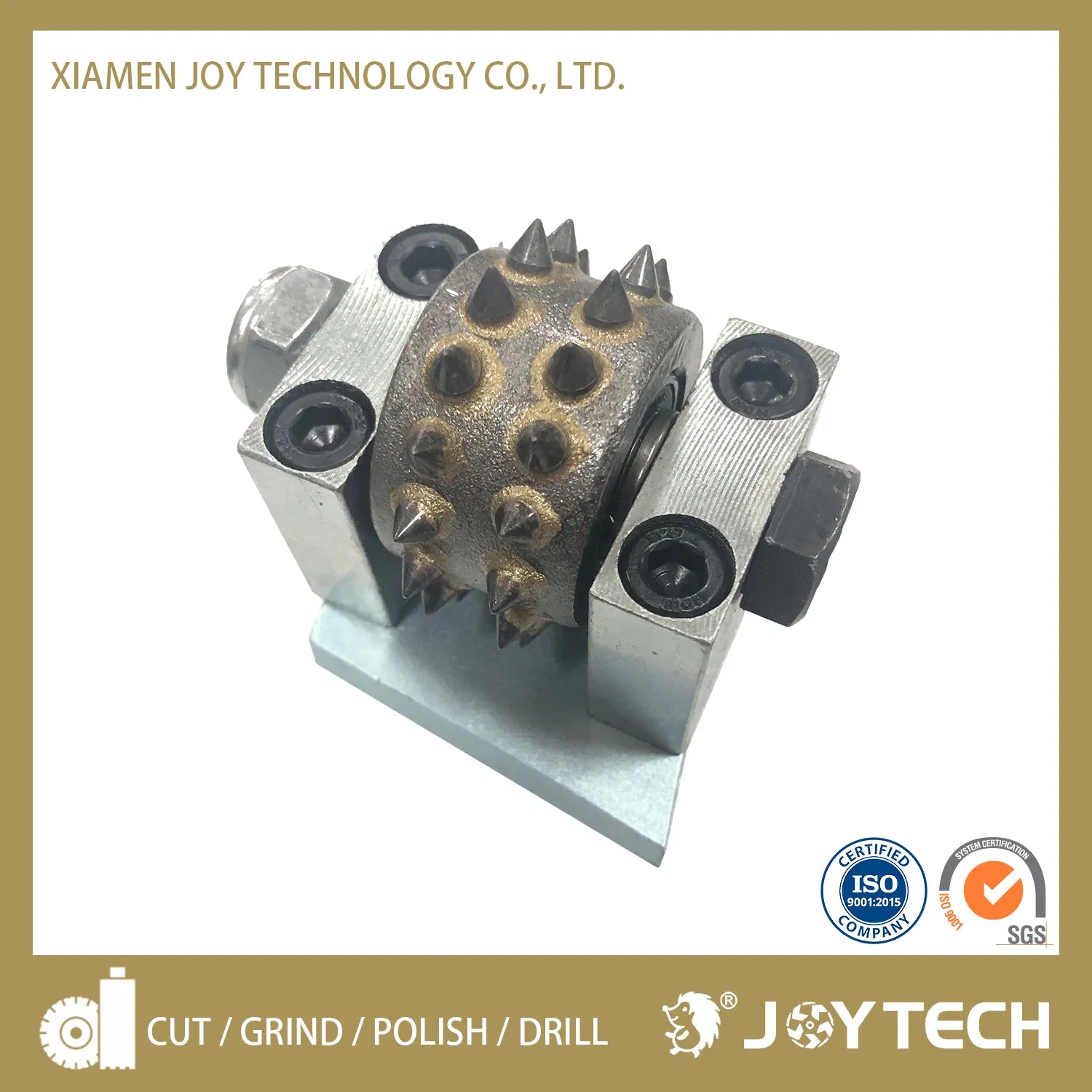 5 Inch 125mm Diamond Tool Concrete Floor Grinding Wheel Abrasive Tooling Bush Hammer Plate with 3 Rollers for Lichi Surface