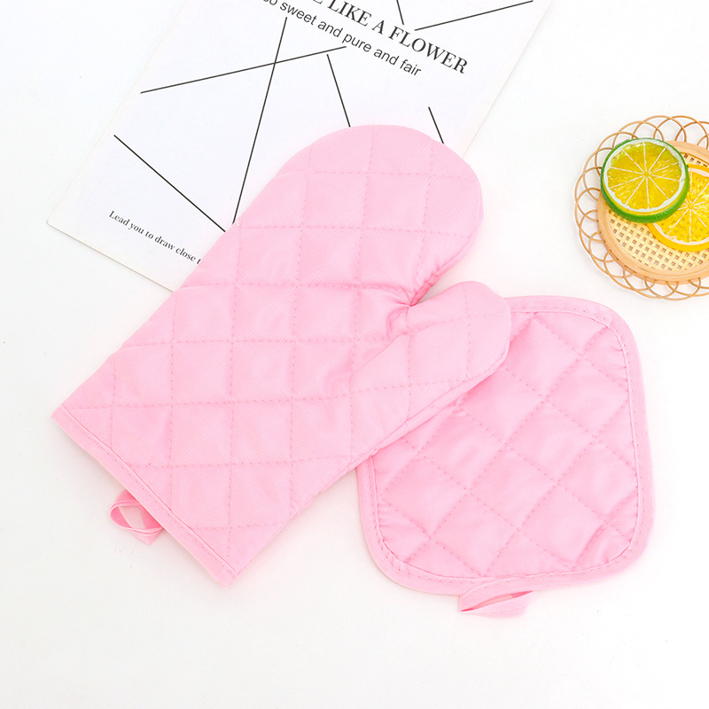 Two-Piece Set of Heat-Insulating Gloves, Microwave Gloves, Oven Gloves and Baking Protective Gloves