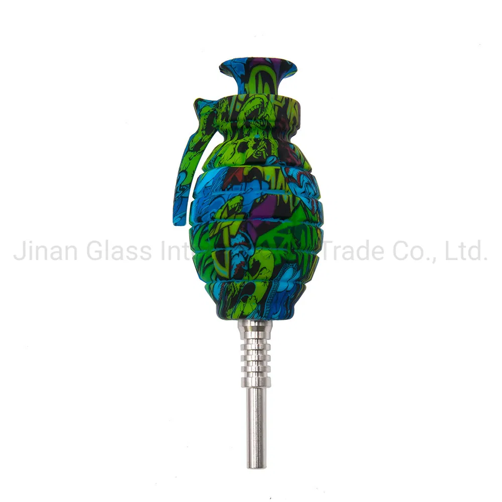 Grenade Shaped Silicone Pipe Glass Pipe Smoking Pipe