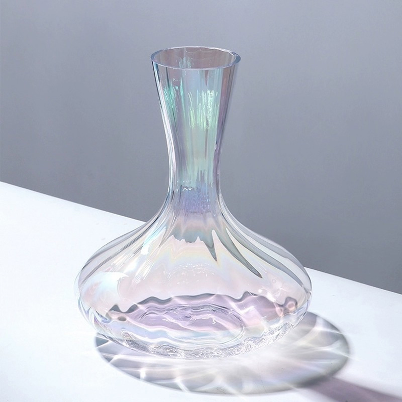 Handmade Lead-Free Transparent Crystal Glass Wine Decanter Classic Red Restaurant Use Carafe with Custom Logo Global Design