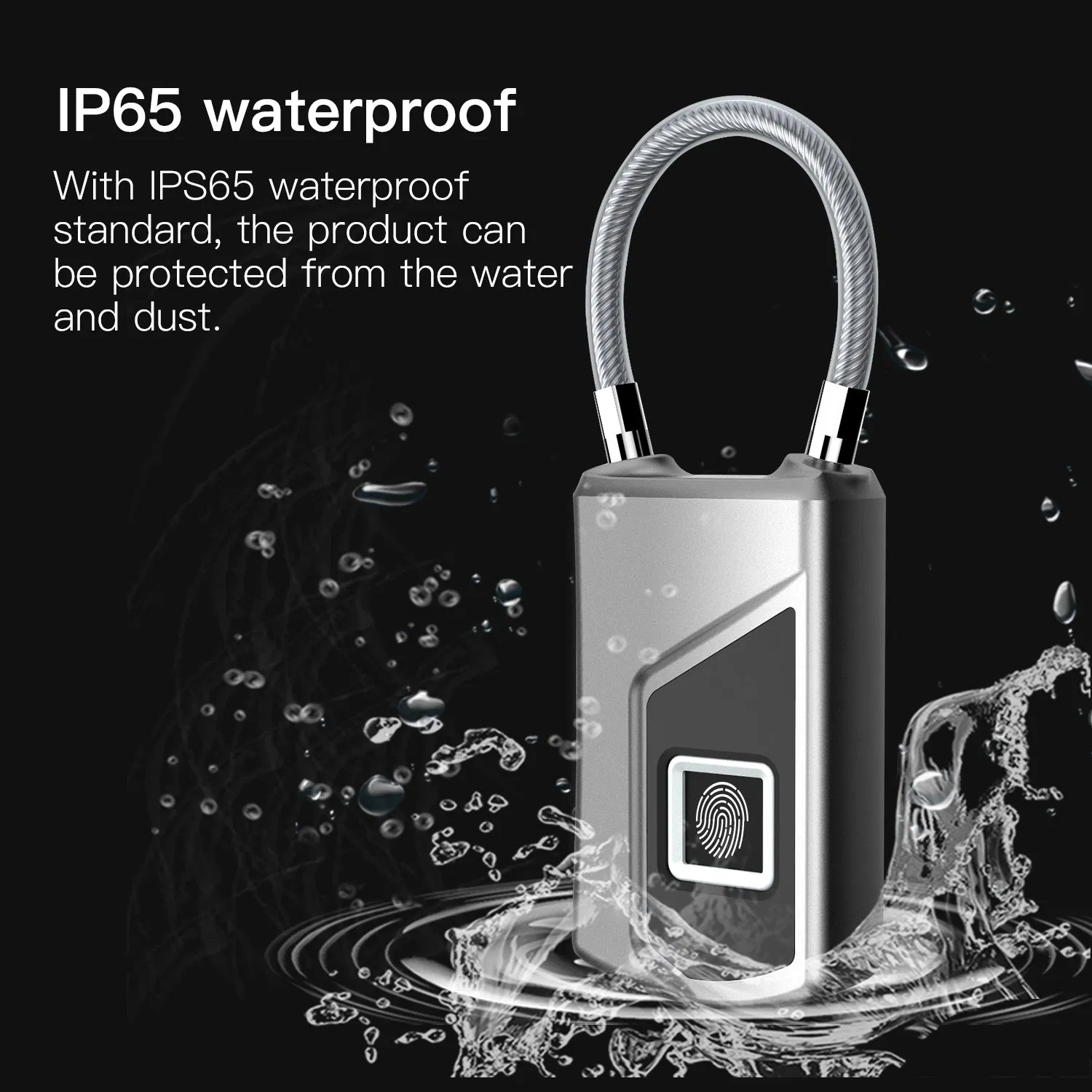 Fingerprints Lock USB Charging Waterproof Fingerprint Padlock for Bags Luggage