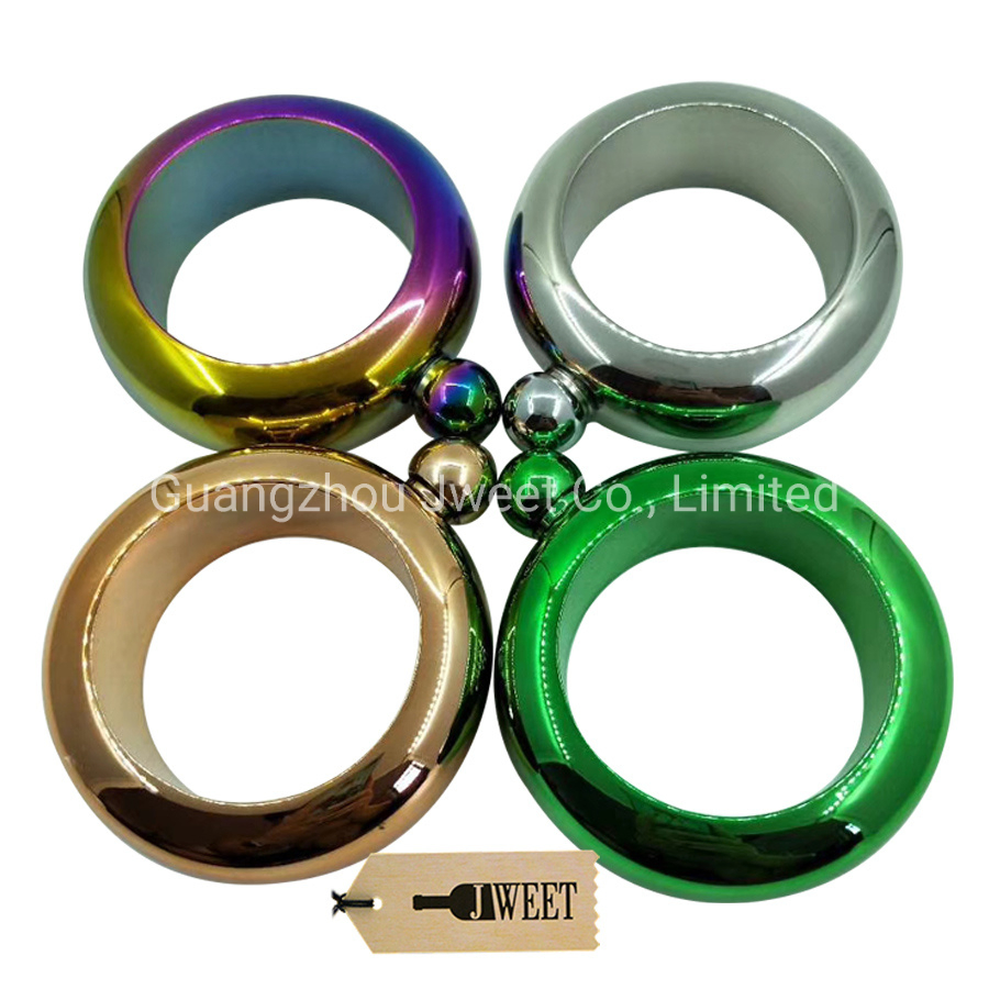 Bangle Shaped Colorful Single Walled Stainless Steel Whiskey Hip Flask