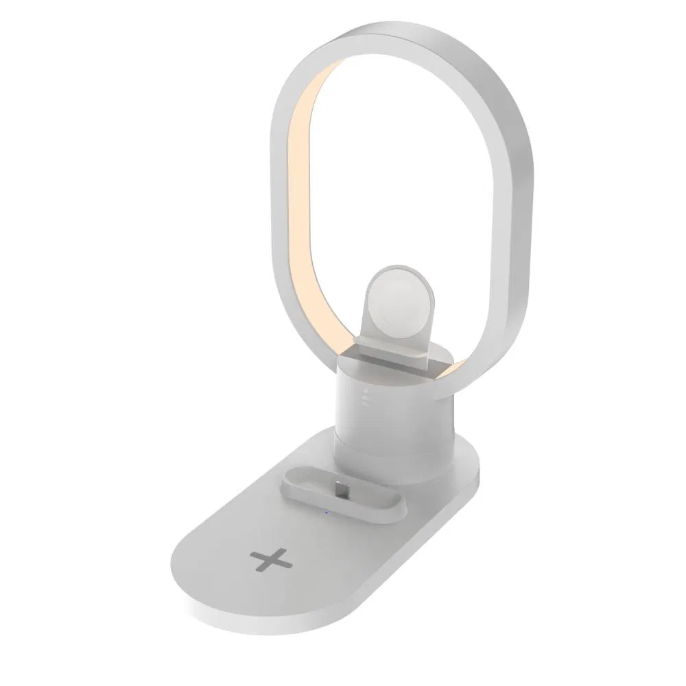 Multifunction Rotating LED Night Light Wireless Charger for Phone Wireless Charging 15W Fast Charging Type C Wireless Charger