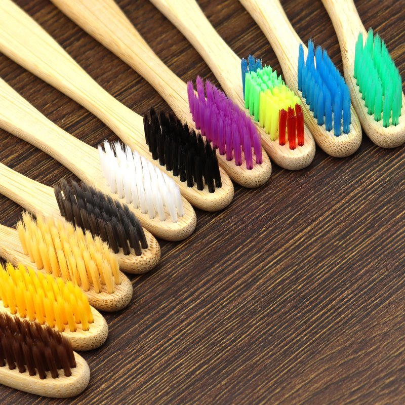 Eco-Friendly Natural Bamboo Toothbrush with Colorful Soft PBT Bristles for Home&Hotel