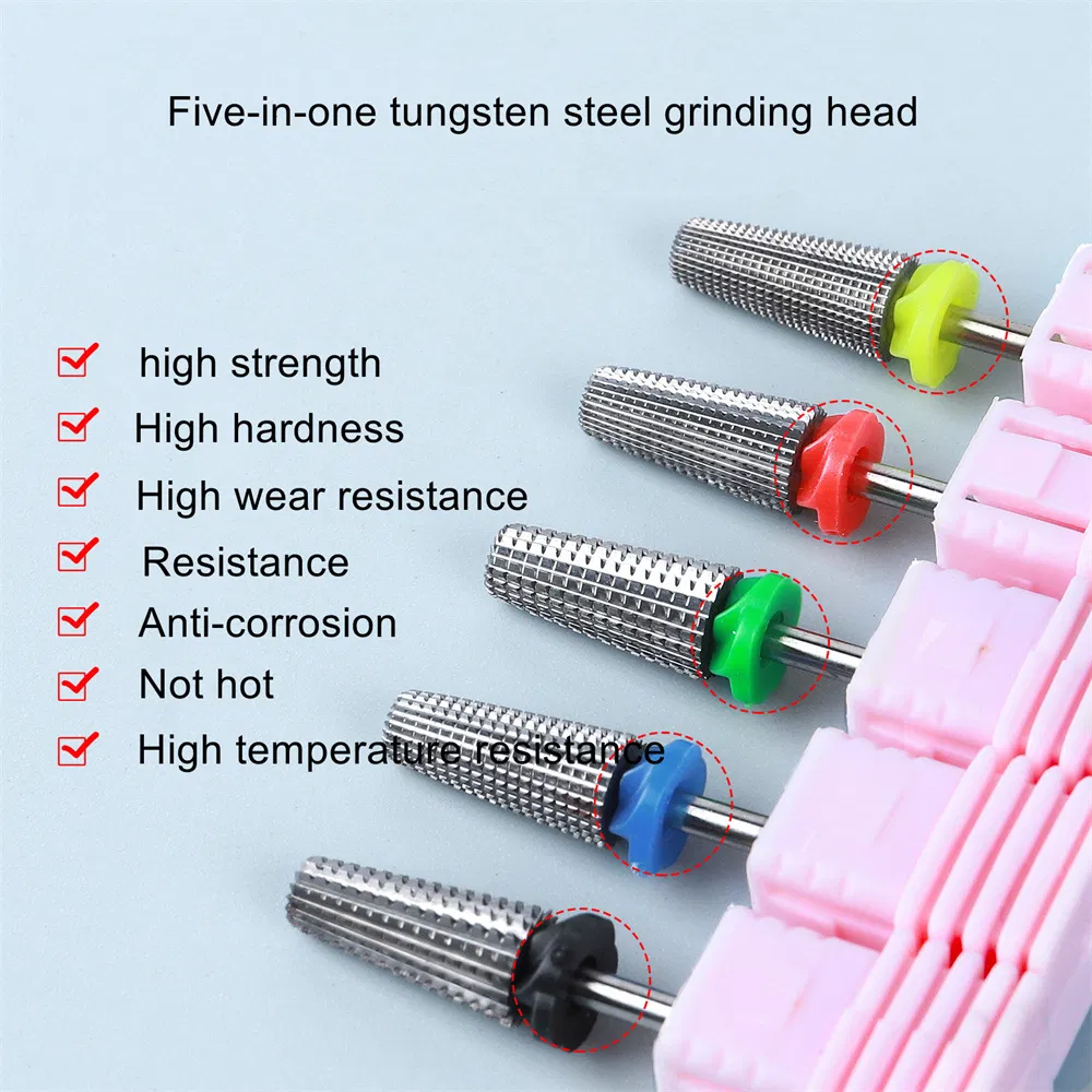 New Quick-Unloading Nail Polish Remover with High Quality and Universal 5-in-1 Nail Art Tungsten Steel Carbide Bits