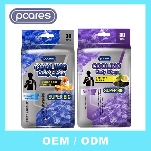 Hot Selling Sports Cooling Cleaning Body Wipes for Adults Nature Ice Cool Feeling Wet Wipe for Men